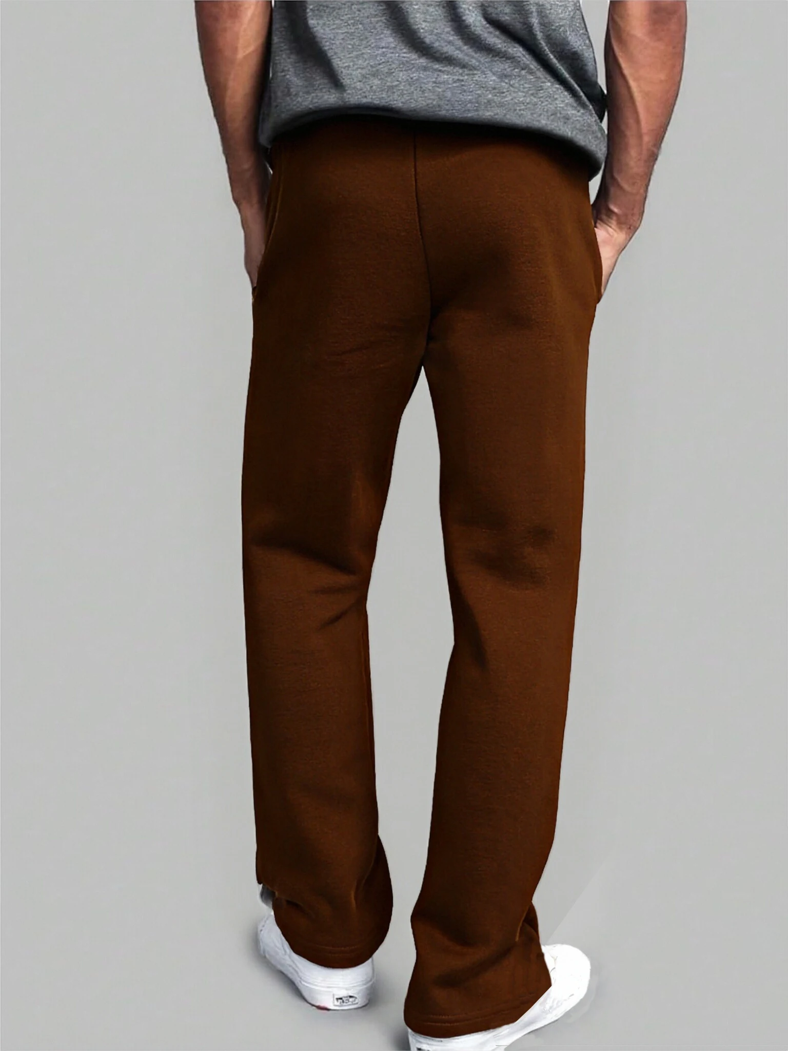 Autumn Winter Casual Pants Men Elastic Waist Black Brown Grey Khaki Trousers Men Fleece Jogger Sweatpants Male Plus Size S-3XL