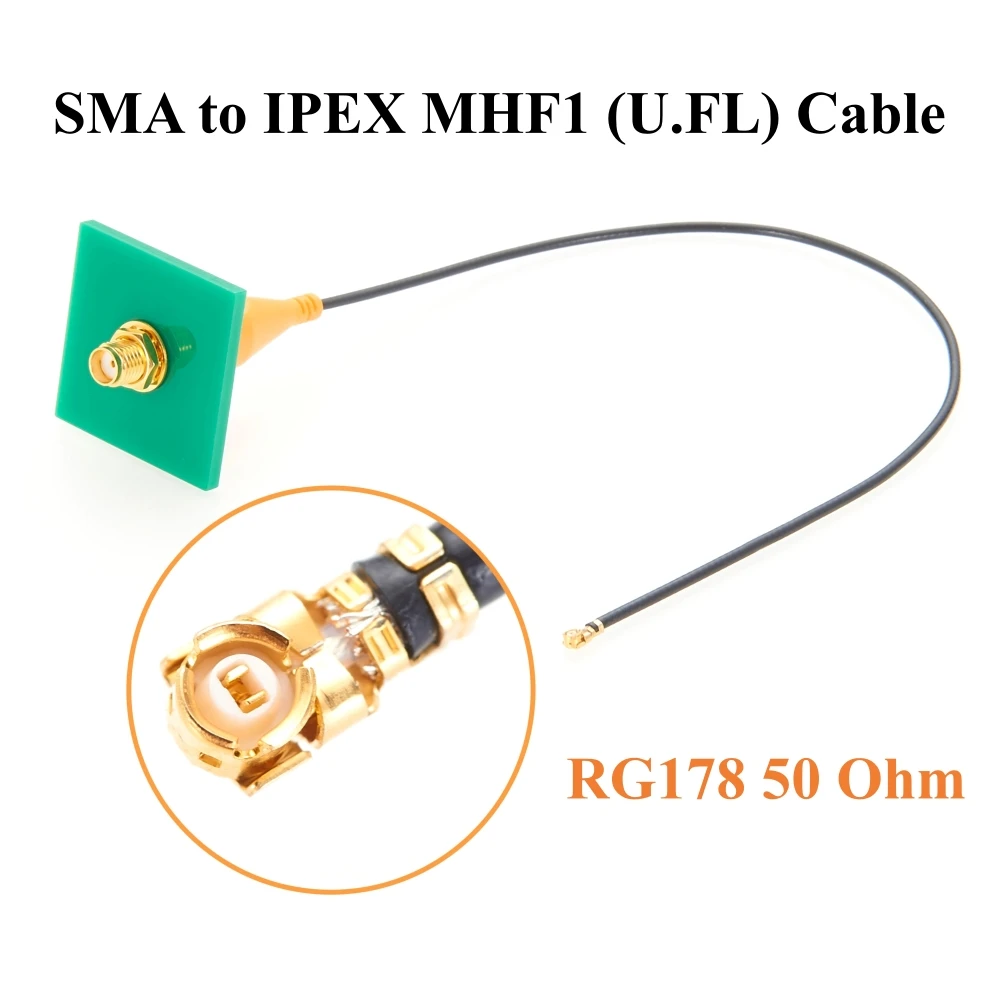 

SMA Female to IPEX MHF1 (U.FL) RG178 Pigtail Jumper Cable Panel Mount 50 Ohm RF Coaxial Extension Cable for Antenna, WiFi Router