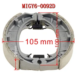 Drum Brake Shoe GY6-0092D 110mm X 25mm For Linhai Yamaha Keeway Jinlang Feishen Scooter ATV