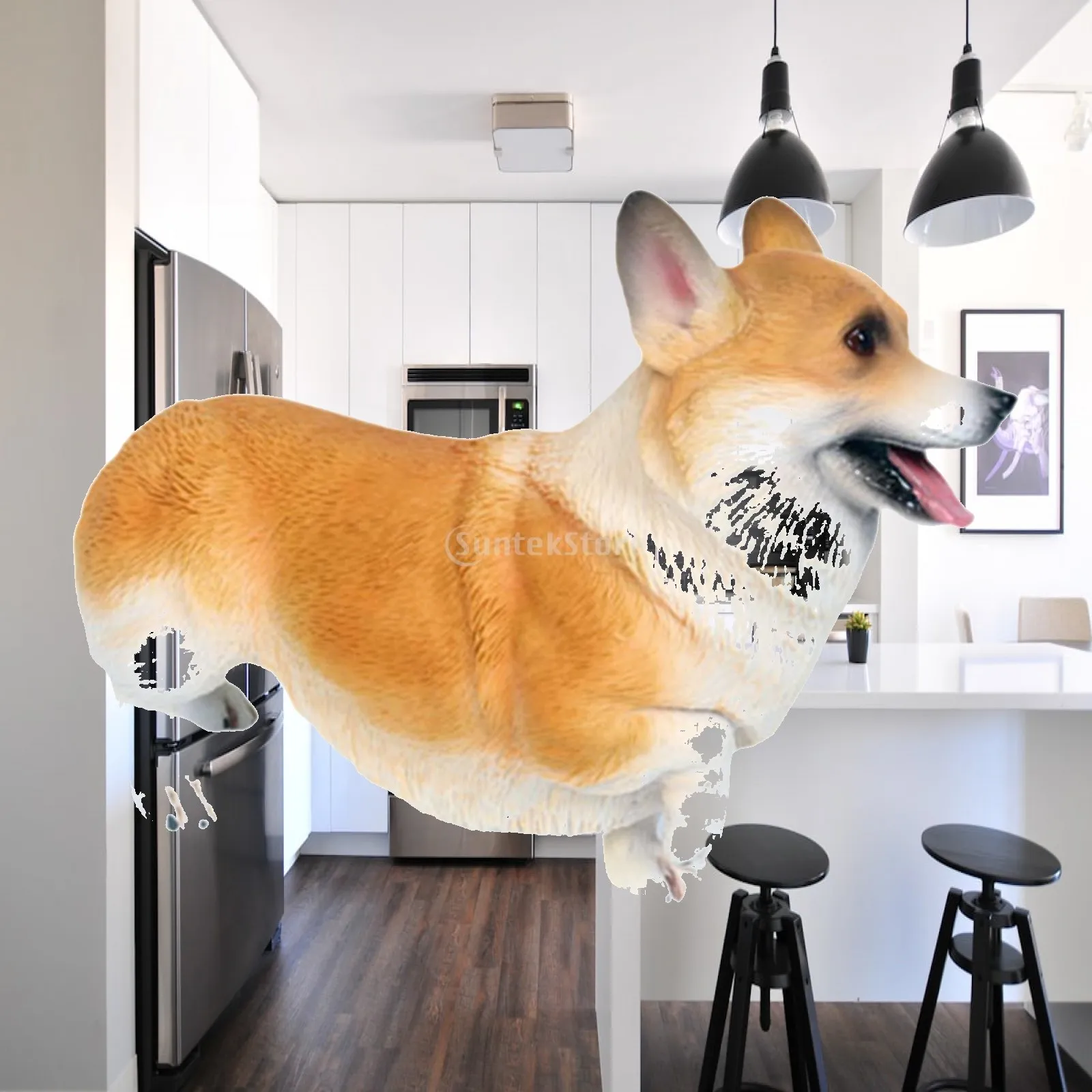 Realistic Corgi Puppy Dog Figurine Educational Toy for Kids Car Home Office Decor Plastic Animal Figure