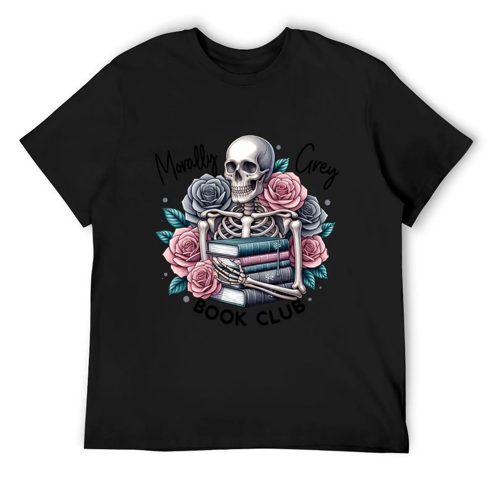 

Morally grey book club skeleton T-Shirt fashion shirts anime t shirts heavyweights mens t shirts pack