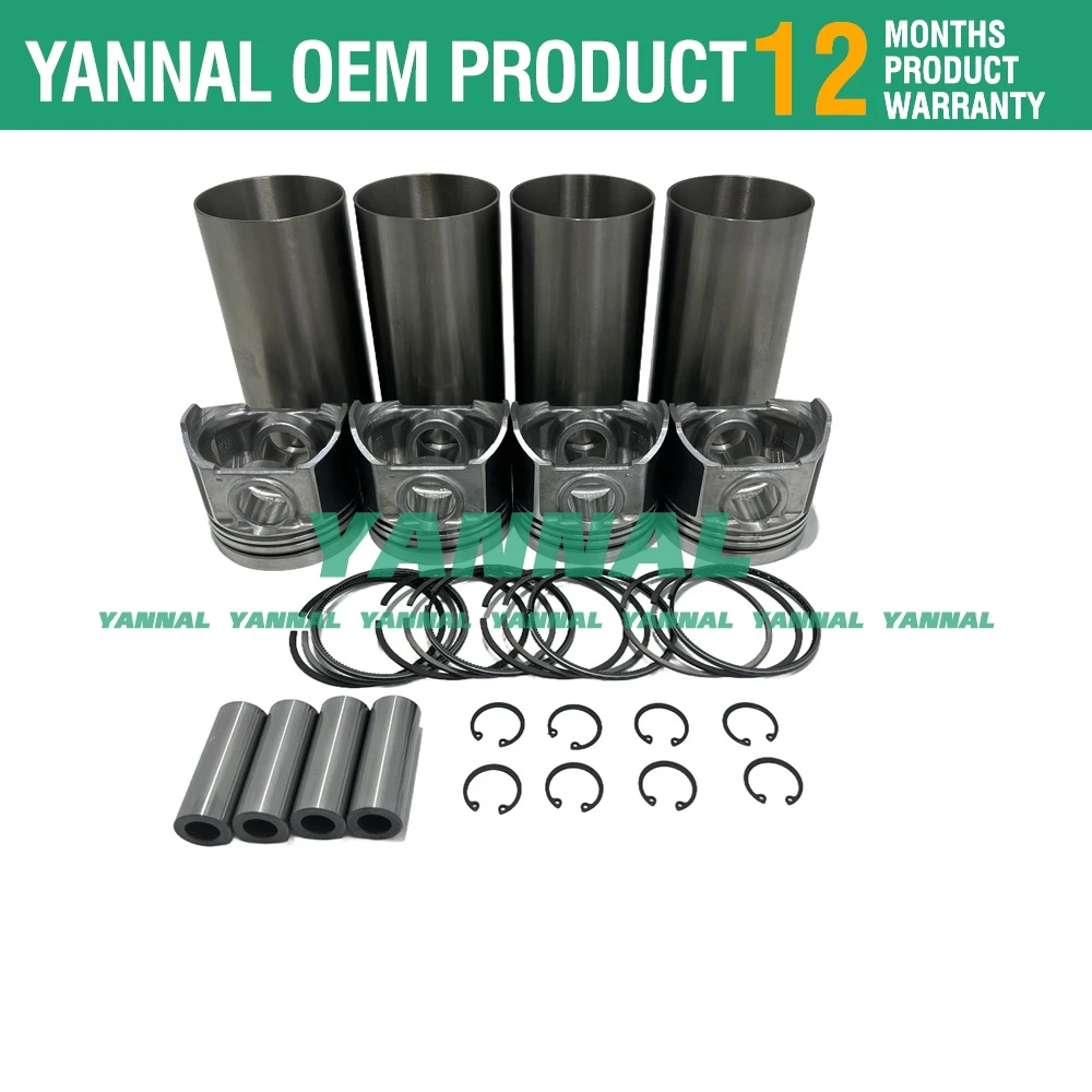 V3600 Piston Rings Cylinder Liner Set For Kubota V3600 V3600-T V3600-E3B Engine