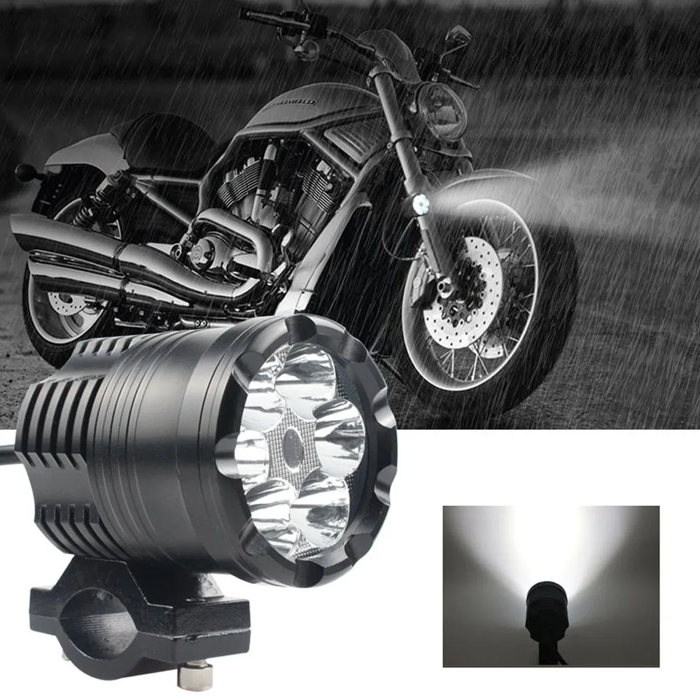 Motocicleta conduziu a luz moto projetor externo auxiliar farol spotlight lâmpada à prova dbulb água para caminhões atv suv drl led ponto