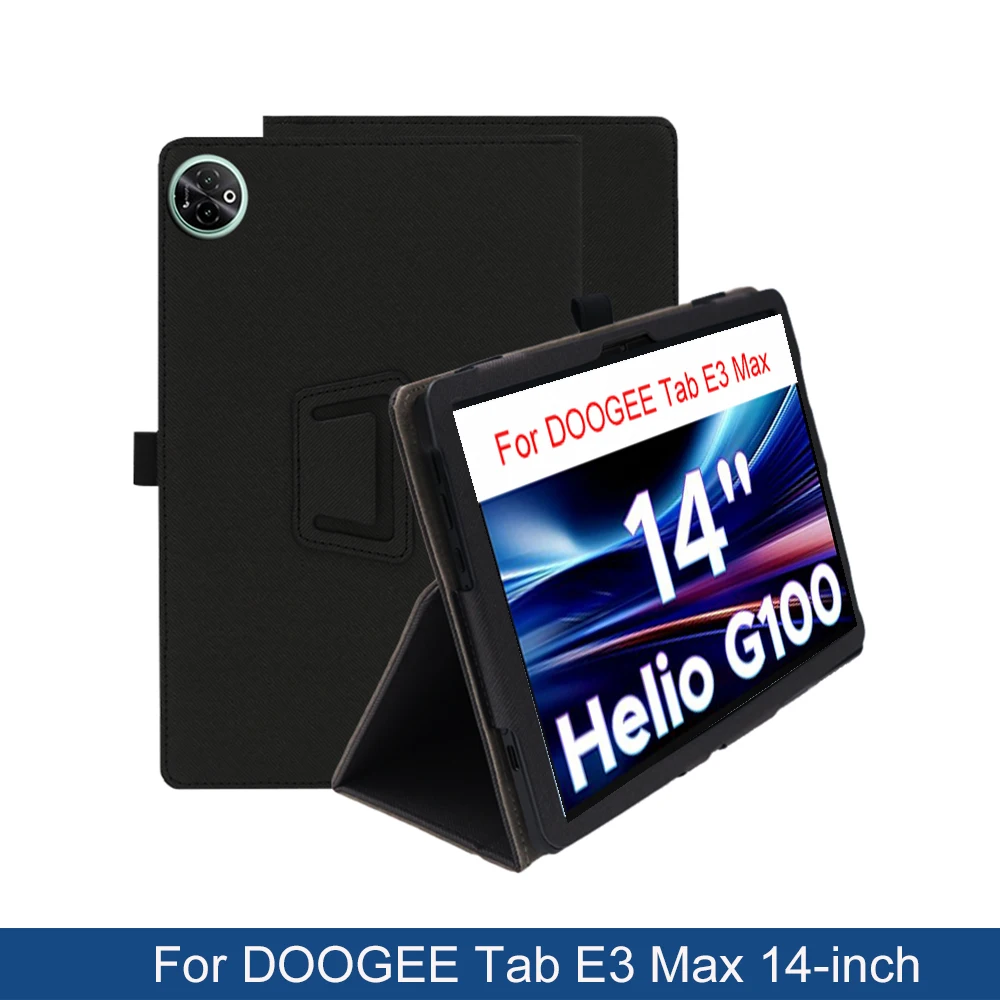 Étui Funda pour DOOGEE Tab E3 Max 14 pouces, housse de Protection avec support pliable avec porte-crayon et dragonne, Protection complète en PU Étui Funda pour DOOGEE Tab E3 Max 14 pouces, housse de Protection avec support pliable avec porte-crayon et dragonne, Protection complète en PU