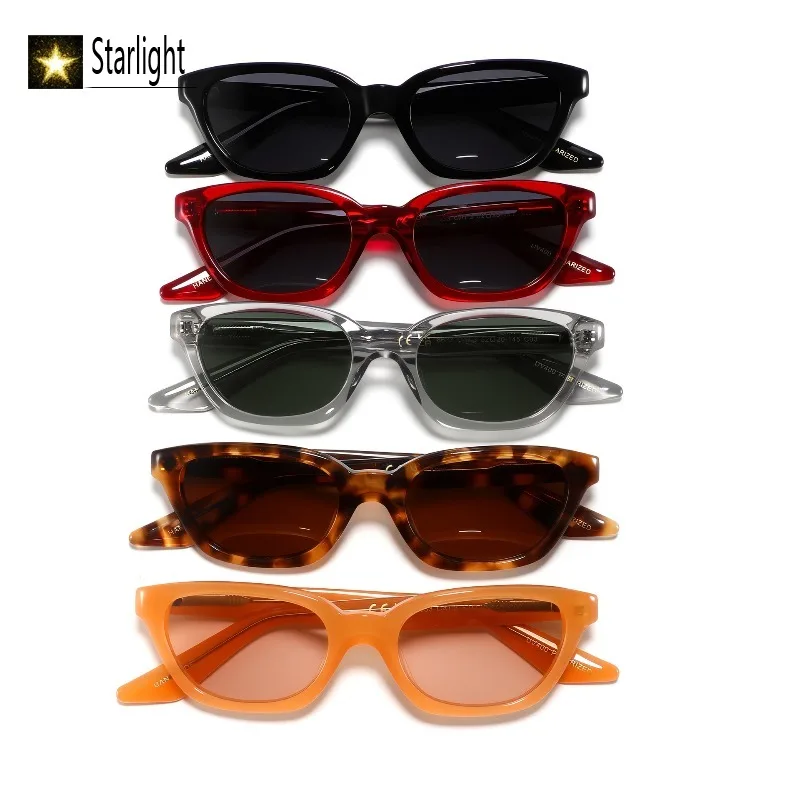 2026 Acetate Polarized Cat Eye Sunglasses Woman Beach Fashion Tortoise UV400 Handcraft Retro Glasses Man Eyewear Women Popular