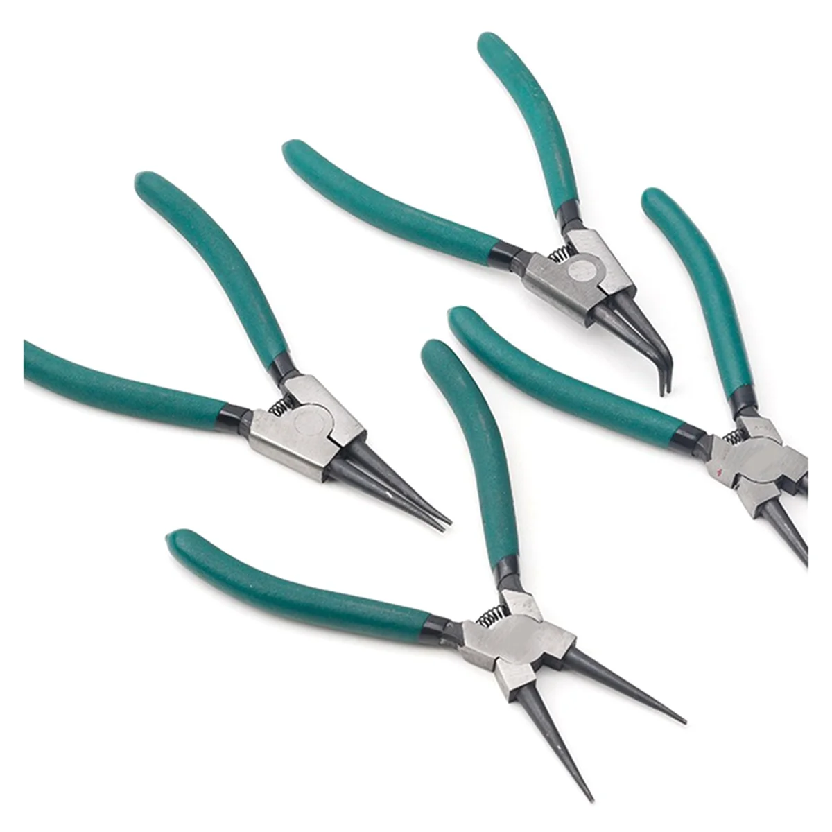 4pcs Snap Ring Pliers Set, 7inch with Straight/Bent Jaw, Heavy Duty Precision Spring Loaded Pliers