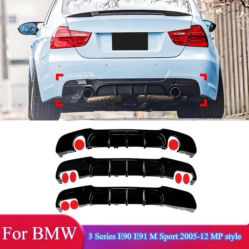 

Rear Bumper Diffuser Lip For BMW E90 E91 M Sport 2005-2012 MP Style Car Replacement Guard Protector Cover Body Kits Accessory