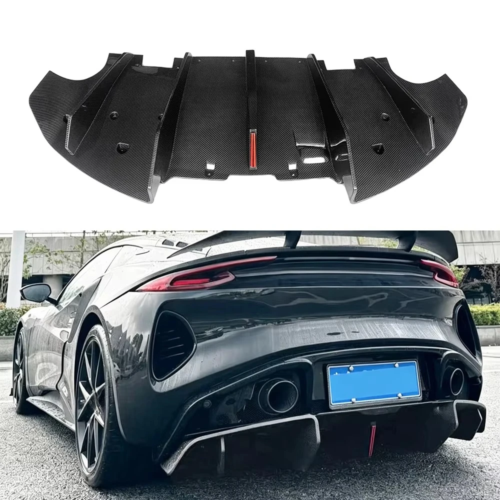 Dry Carbon Fiber Rear Bumper Lip Upgrade for Lotus Emira V Type Rear Diffuser