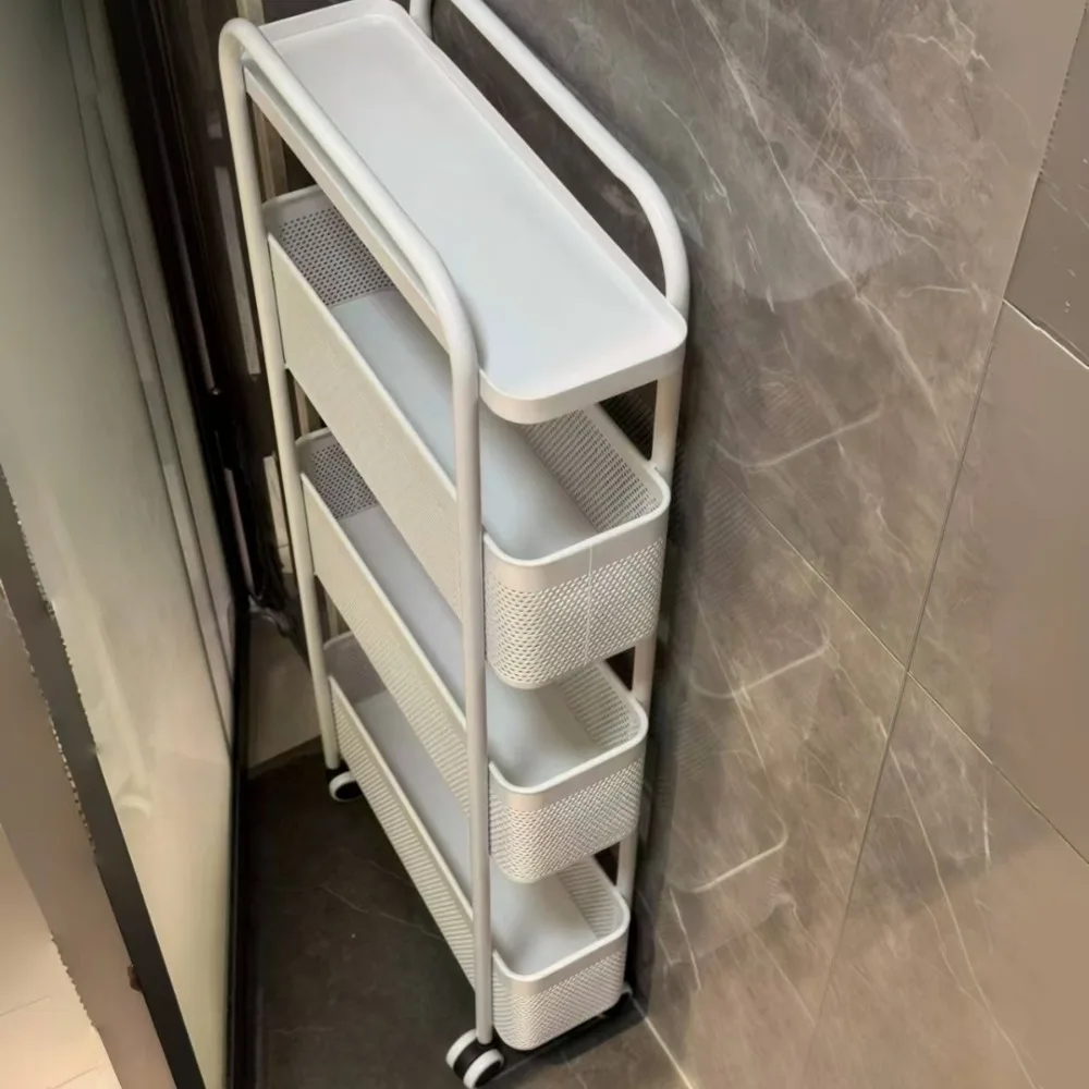 Kitchen Multi-Functional Storage Trolley Vegetable Basket Bathroom Moistureproof Mobile Cart Practical Living Room Snack Shelves image 2
