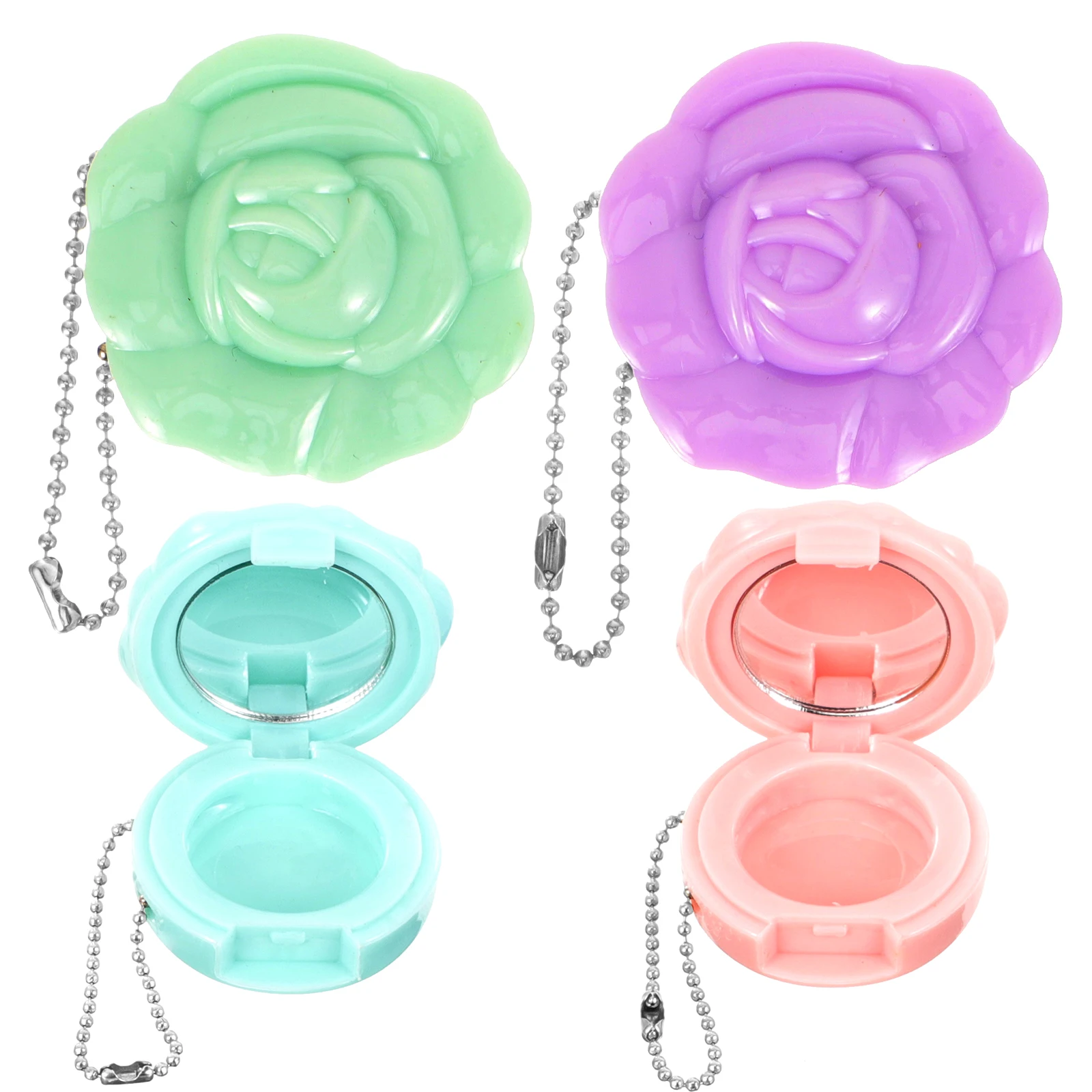 

4Pcs Lipstick Travel Containers Vintage Jars Durable Plastic Eyeshadow Case Portable Powder Holder Sample