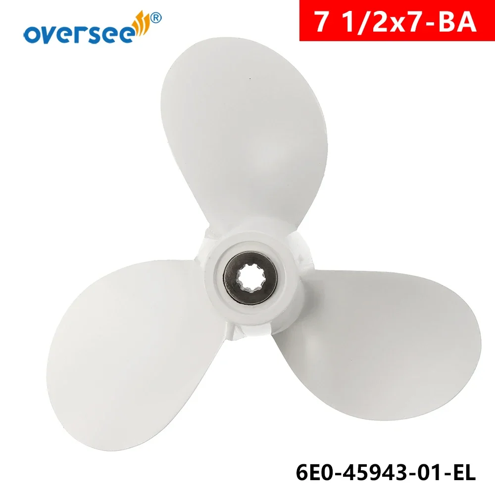 6E0-45943-01-EL Propeller for Yamaha Outboard Engine Part 7 1/2x7-BA 4HP 5HP 6E3 Series