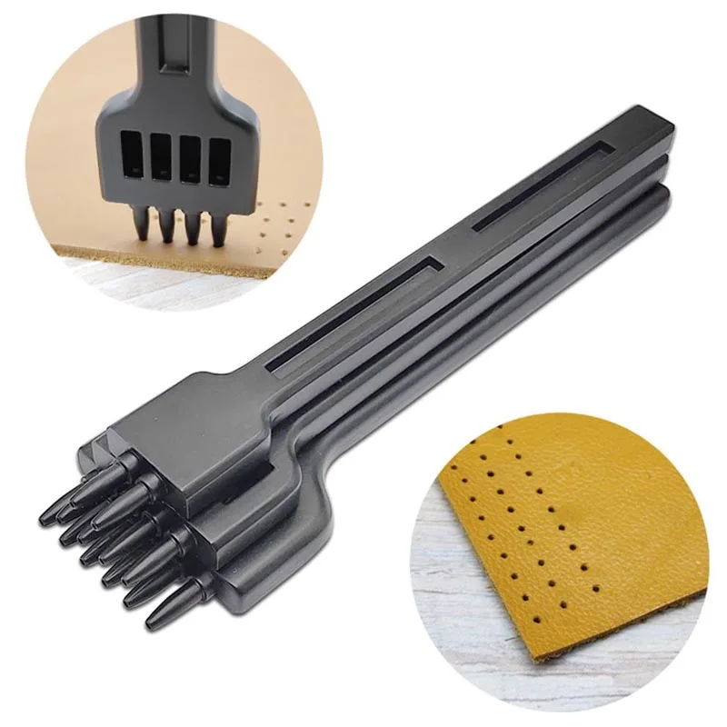 Leather Craft Tool Hand Hole Punches DIY Round Stitching Punch Sewing Stitching Punch Carving Work Saddle Set Spacing Punch Tool