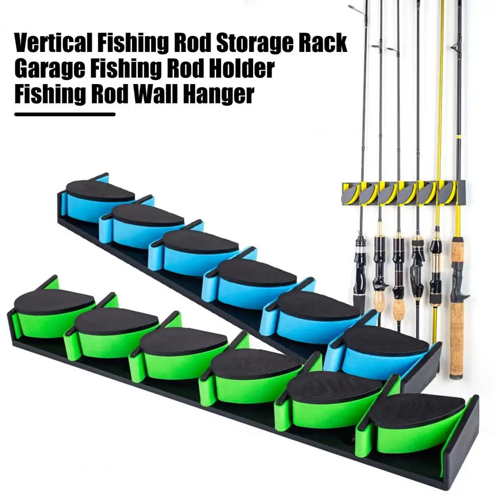 Vertical Fishing Rod Storage Rack Heavy Duty Adjustable Wall Mount Fishing Rod Holder for Vertical Display Organize for 3