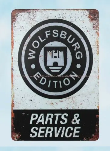 Wolfsburg Edition Parts Service metal tin sign home goods decor