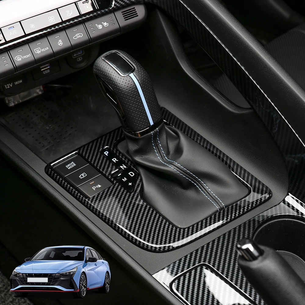 LHD/RHD For Hyundai Elantra CN7 N 2024 2025 Car Tuning Carbon Fiber Handbrake Central Control Cover Trim Interior Accessories