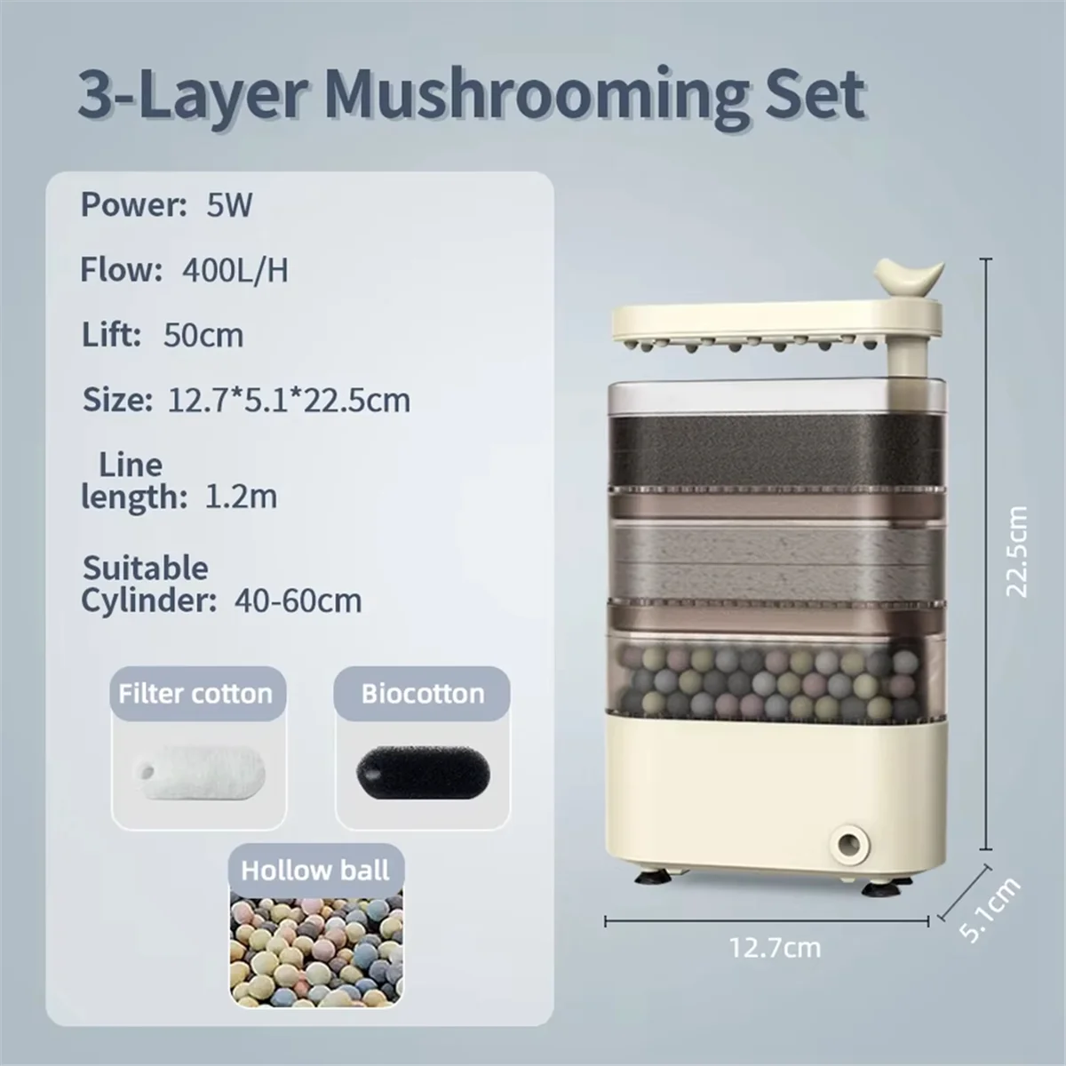 EULM خزان السلحفاة شلال تصفية المياه المنخفضة 3 في 1 شفط تنقية إعادة تدوير صندوق مرشح تنظيف البشرة