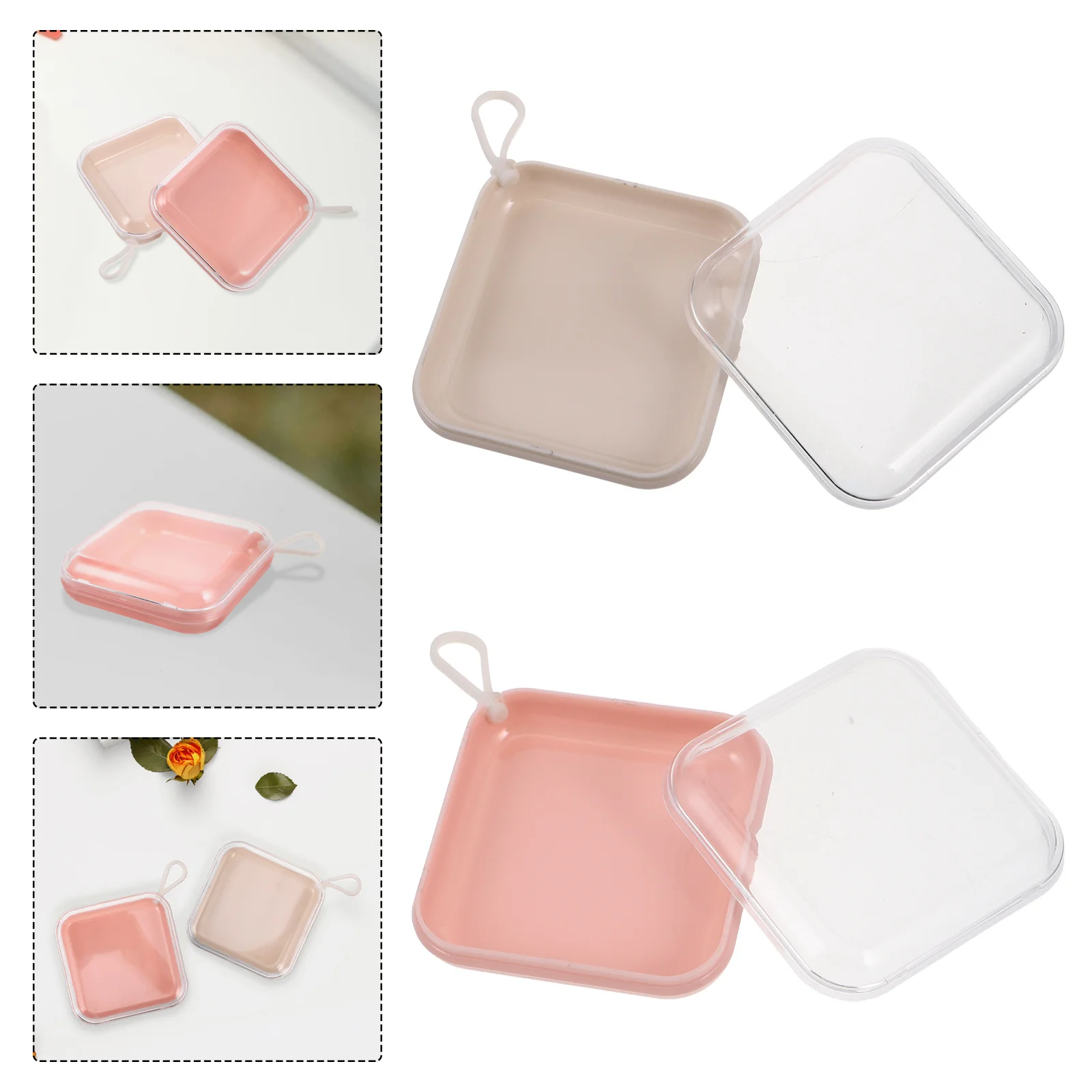 2 قطعة صندوق تخزين اضغط على منظم تصميم شفاف متعدد الأقسام للوصول السريع اضغط على حامل الأظافر المزيف السائبة #1