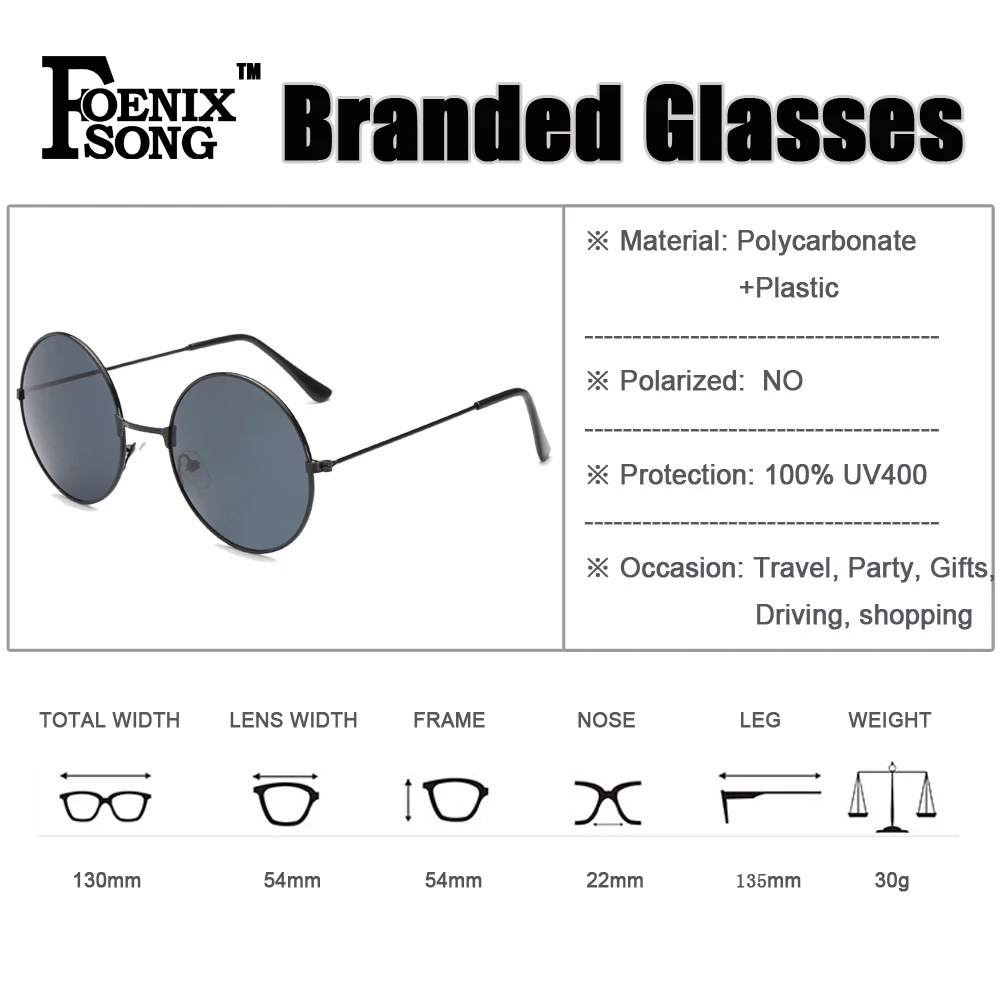 FOENIXSONG Fashion Sunglasses for Women Men Pilot Round Eyewear Gradient Mirrored Blue Silver Gray Sun Glasses Sunglass