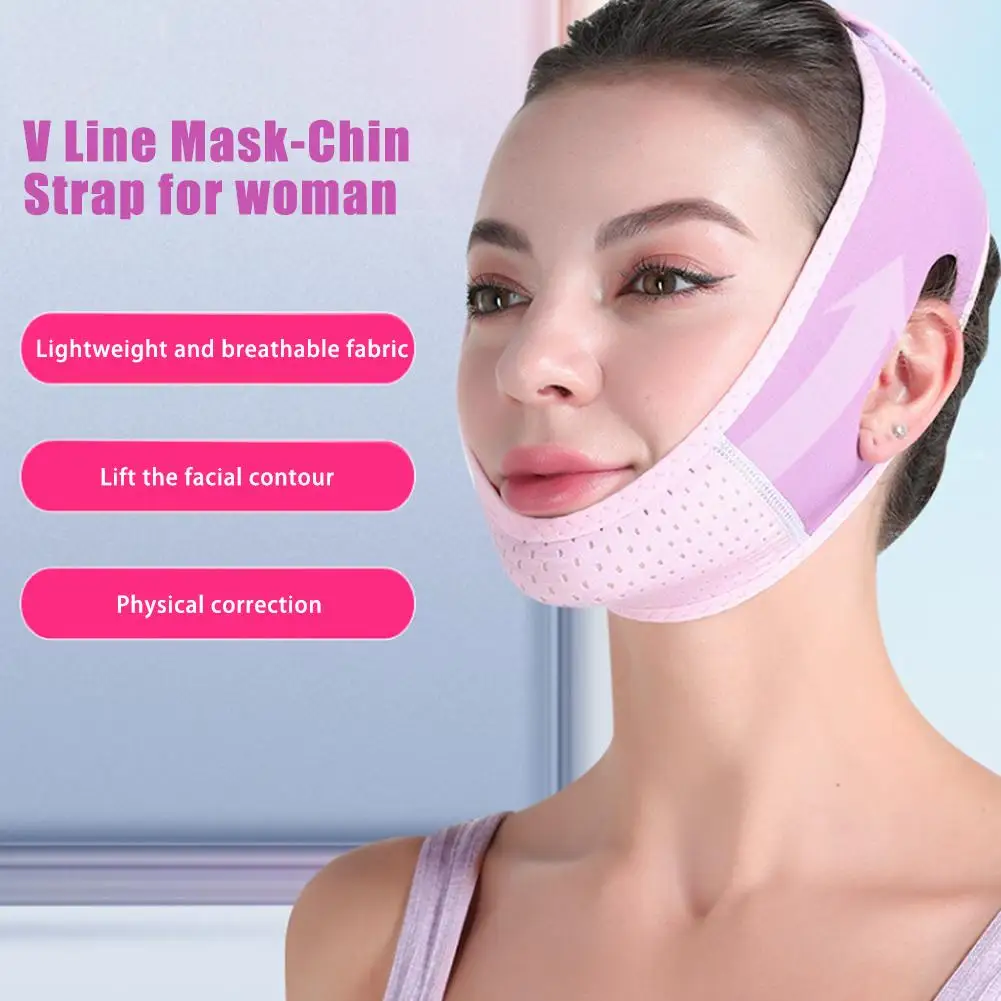 Neues Design v Linien formung Facelift ing Gürtel Skulptur Schlaf wieder verwendbare Gesichts schlankheit Maske Reduzier riemen Doppel linie v Kinn q9i1