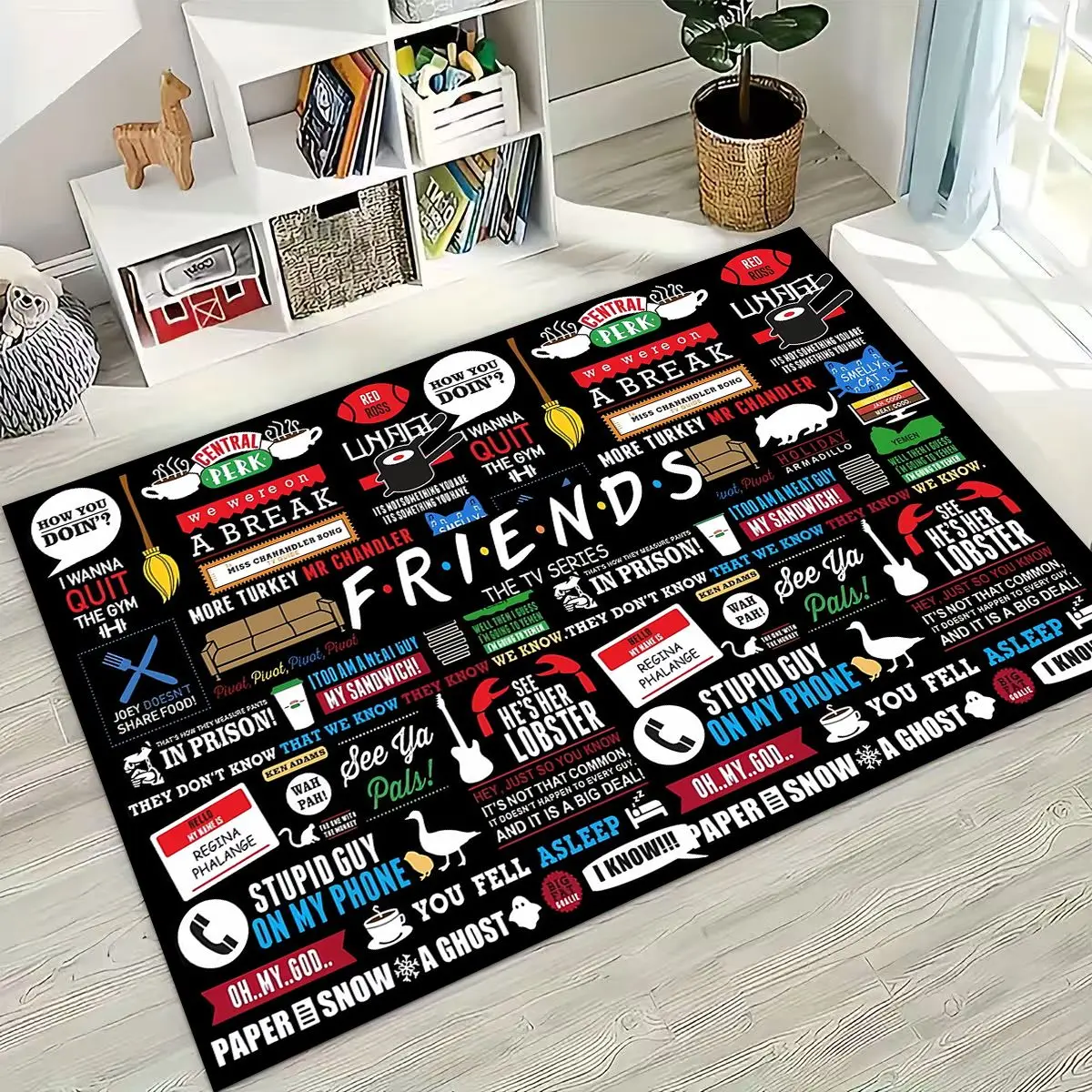 

Classic Friends Central Perk Sign TV Rug for Bedroom Living Room Sofa Home Doormat Decor, Large Kids Play Non-slip Floor Mat