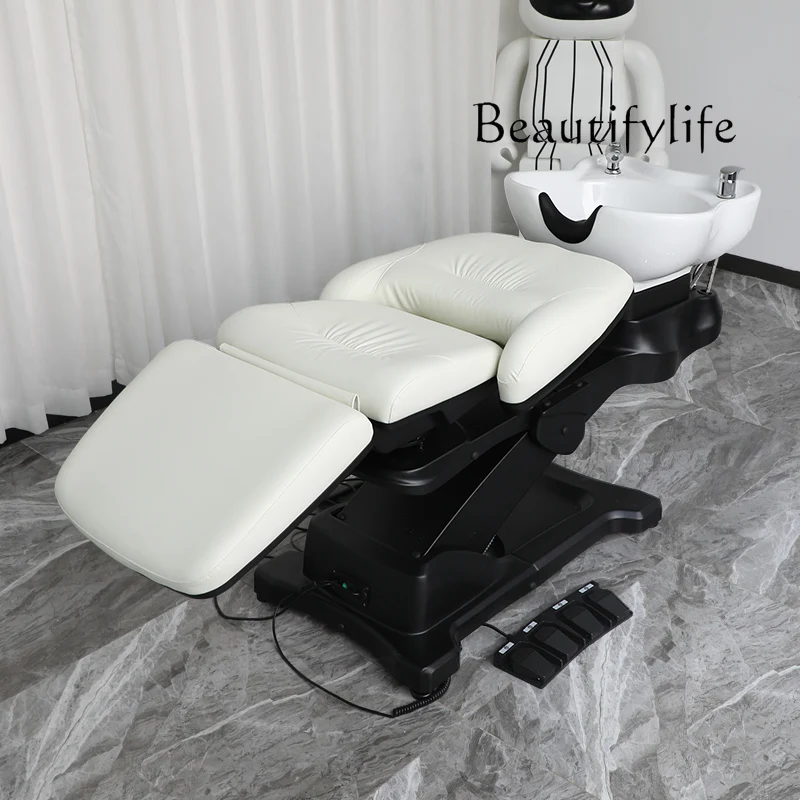 Nordic Hair Saloon Dedicated Electric Rotary Multifunctional Flushing Bed