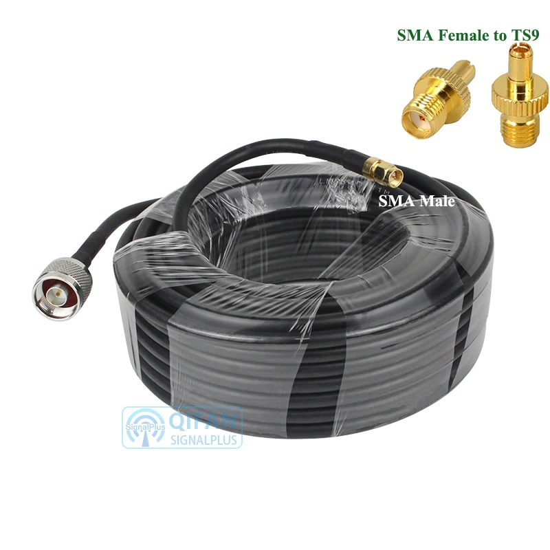 

LMR240 Coaxial Cable, SMA Male to TS9 Adapter, Pure Copper, Low Loss Coaxial Cable for HAM and CB Radio Antenna, Dummy Load