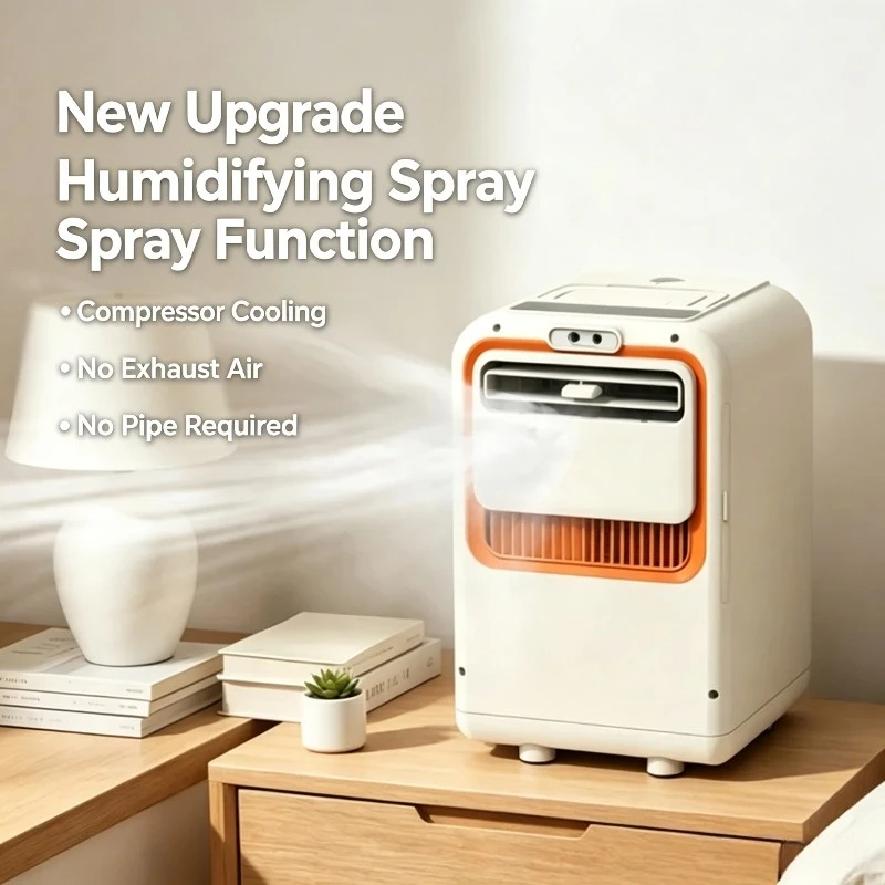 Household Mini Mist Spray Water Cooling Air Conditioner Integrated Compressor Desktop Fan No External Vent Required