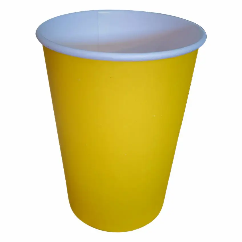 10 Cups Disposable Paper 240ml Coffee Party Juice-Yellow