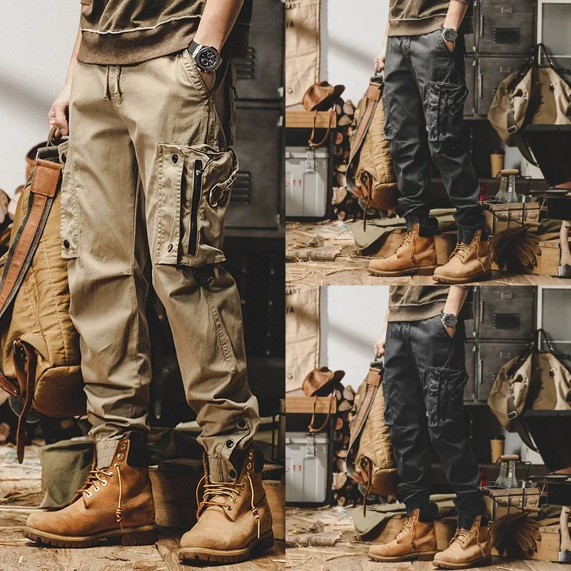 

Pop Men's Cargo Pants Casual Army Green Big Pockets Pant Military Overall Male Outdoors High Quality Long Trousers Plus Size