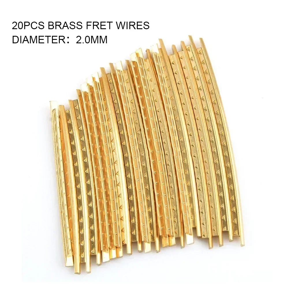 19 20pcs 2.0mm2.2mm 클래식 어쿠스틱 기타 용 황동 기타 프렛 와이어 Fretwires 골드 클래식 Guitrra Luthier 액세서리