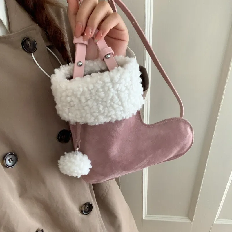 

Супер популярная уникальная креативная маленькая сумка через плечо из овечьей шерсти, новинка осени и зимы, нишевая дизайнерская сумка для телефона