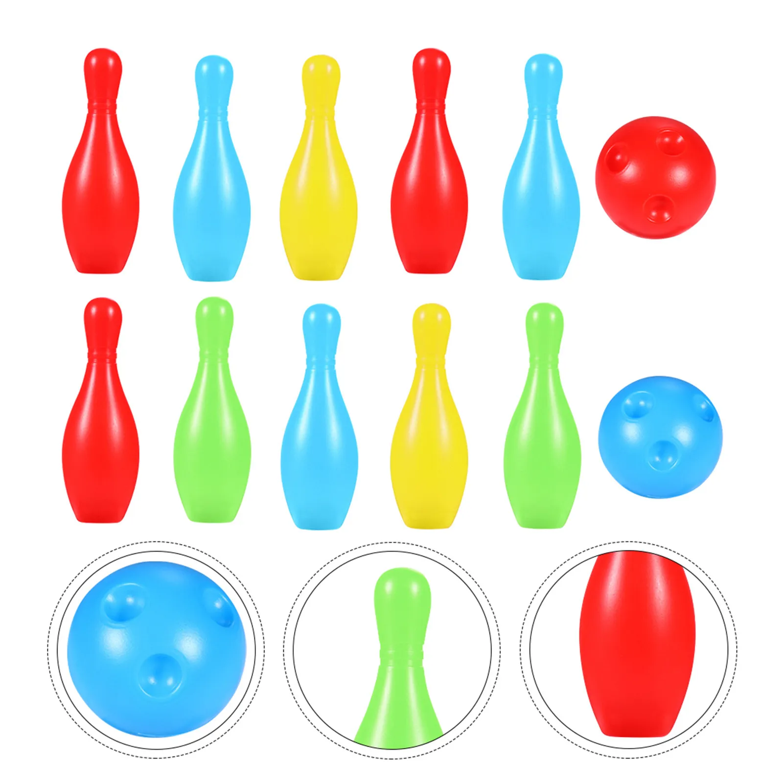 

1Set Mini Bowling Set Household -Resistant Bowling Pin Enhance Interest Athletic Training Parent Child
