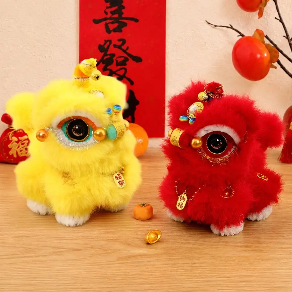 Handmade Lion Dance Cute Twisty stick Lion Dance Ornament Soft Festive Atmosphere Awakened Lion Home Decoration