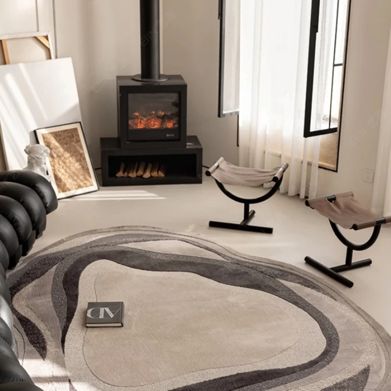 Retro high-end special-shaped irregular carpet living room, bedroom, study, light luxury bedside