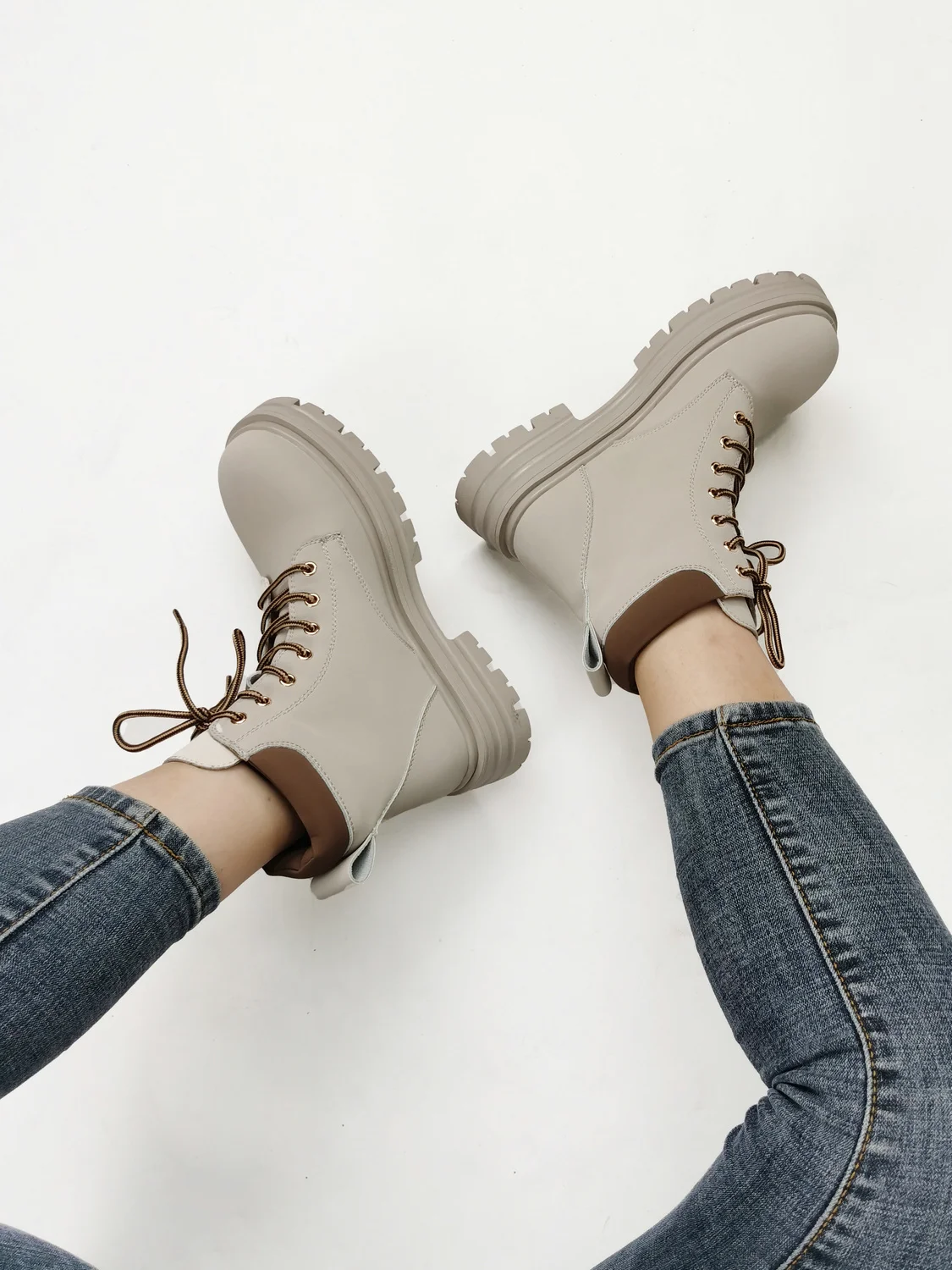 QUTAA Winter Casual Warm Wool Women Ankle Boots Genuine Leather Platforms Shoes Woman Fashion Motorcycle Boots Size 34-41