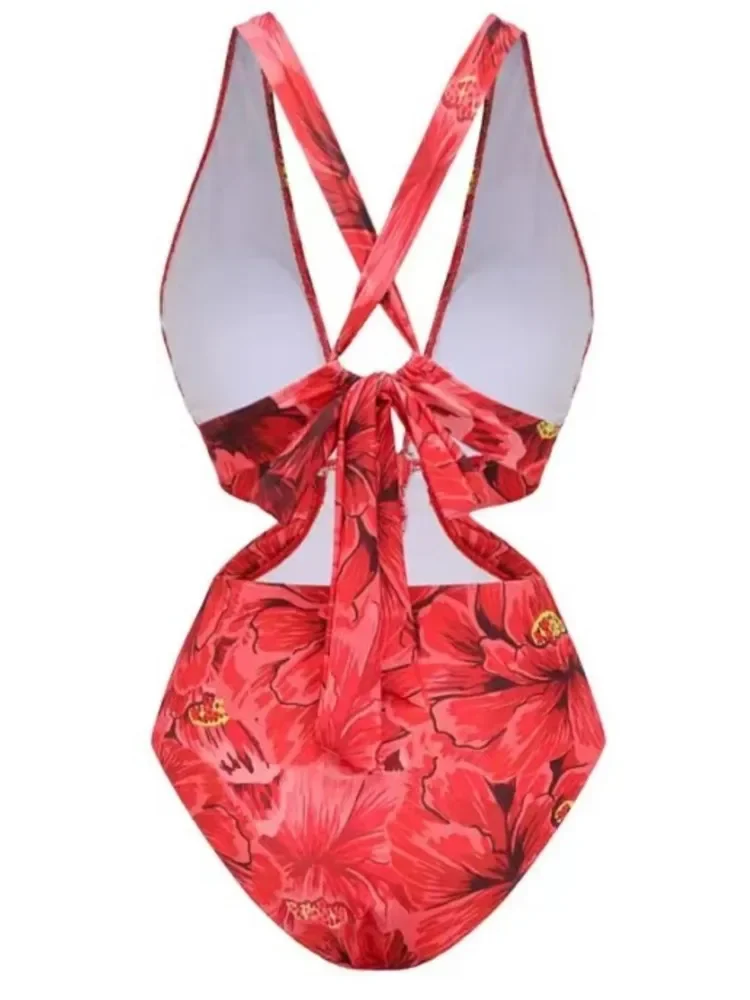 Traje de baño Vintage para mujer, traje de baño de una pieza, Bikini de lujo, vestido de playa sin espalda, traje de baño de diseñador, ropa de Surf de verano, ropa de playa