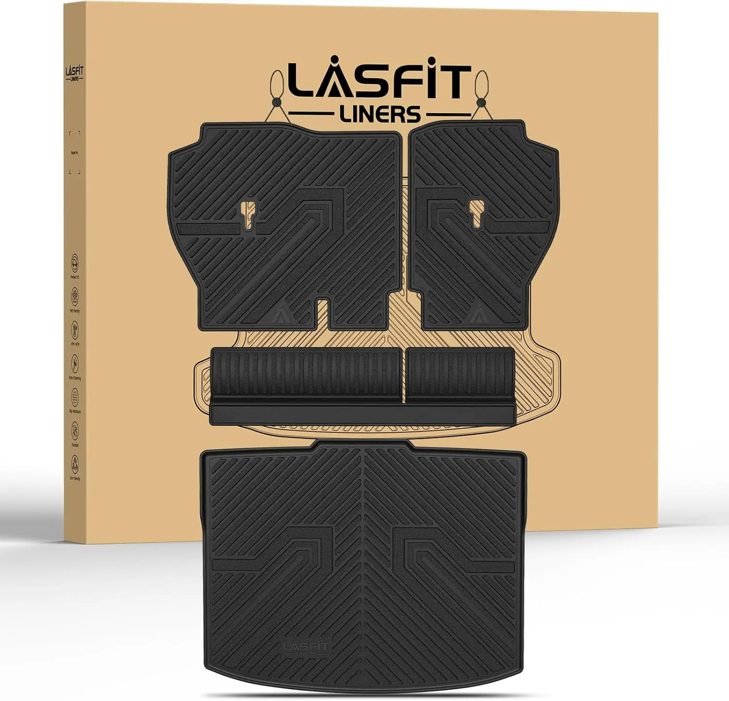 

Custom Fit TPE Trunk Mat with Seatback Mat for Honda CR-V 2023-2026 Gasoline Models, All Weather Cargo Liner