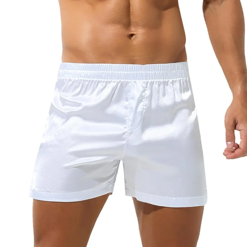 Men's Sleep Bottoms Sexy Pajamas Shorts Soft Silky Loose Boxers Shorts Underwear Men Home Lounge Arrow Panties Men Sleepwear