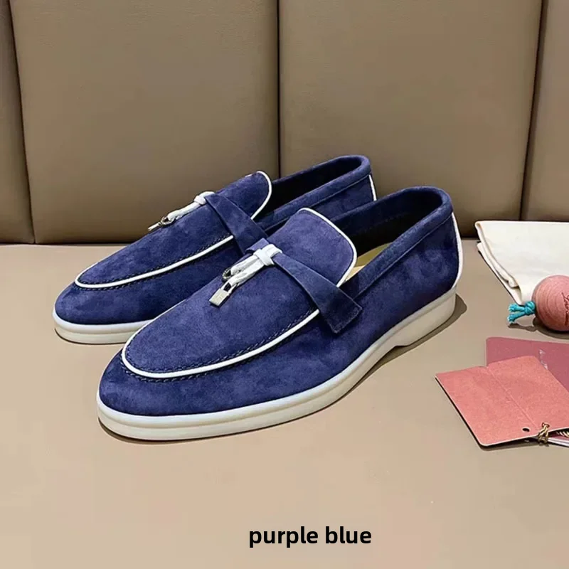 Soft Sole Piped Edge Leather Flats Women's Shoes Summer Style Sheepskin Insole Comfortable Fashionable Footwear