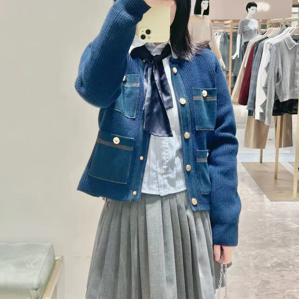 

Autumn Button Pocket Knitted Cardigan Fashion Women Winter Casual Loose Coat Korean Tops Knit Sweater Outerwear Clothing