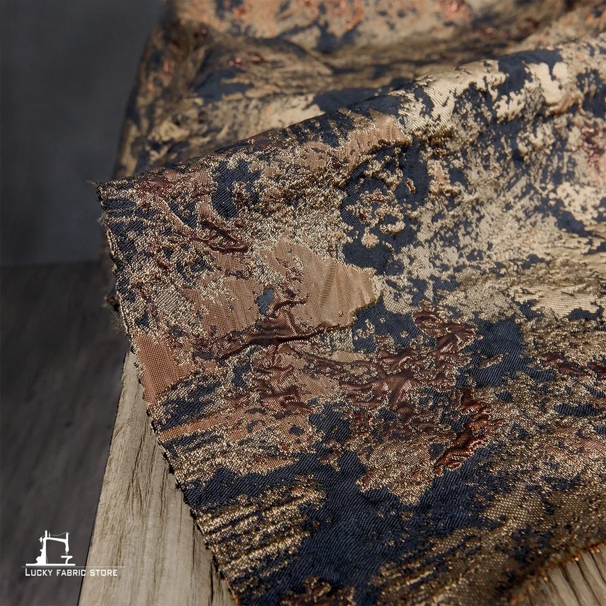 Wasteland terroir, yellow reef relief, three-dimensional stone grain, jacquard texture, fabric, garment cloth, DIY designer fabr