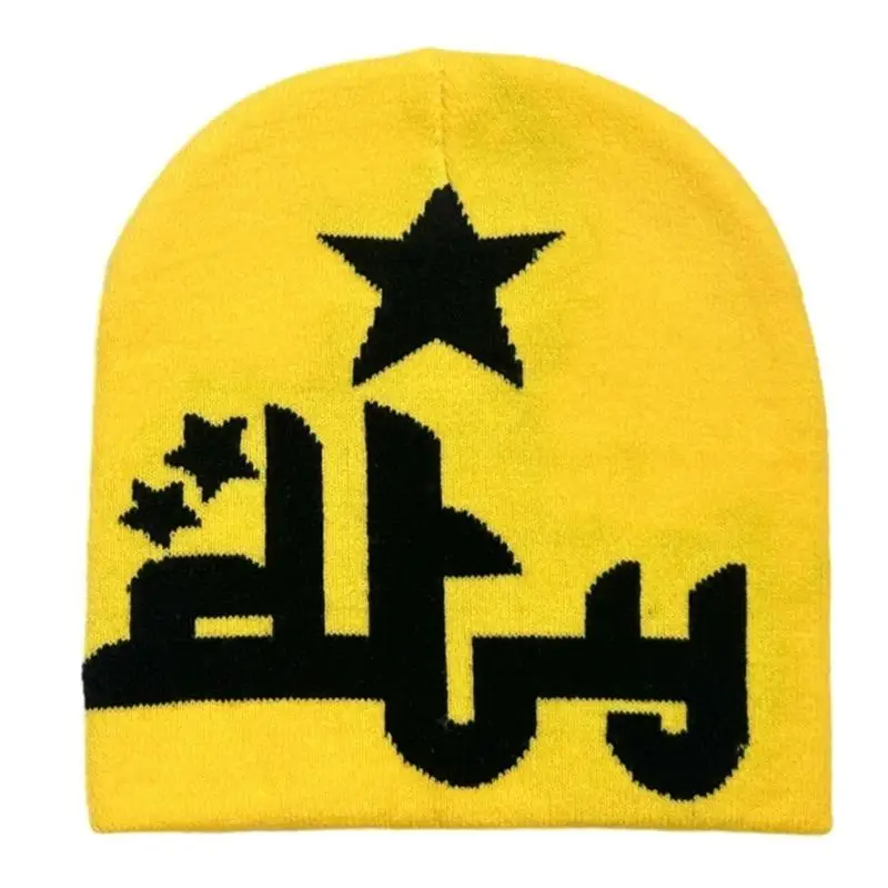 652F Unisex Teens Jacquard Star Knitted Hat Winter Warmer Cycling Windproof Hat