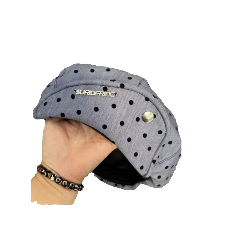 Polka Dotcloud Achteckige Mütze für Damen, Neue Baskenmütze mit Großem Kopfumfang, Zeigt das Gesicht Klein, Malermütze in Verschiedenen Tragemöglichkeiten