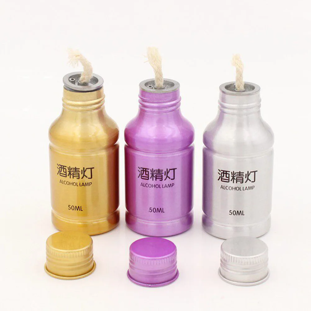 50/100ML Dental Alcohol Lamp Aluminum Alloy Alcohol Torch Denture Chemical Wax Burner Heating Lamp Empty Bottle With Wick Cover