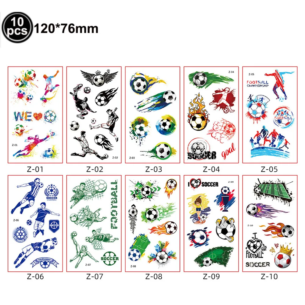 Soccer Ball Temporary Tattoos Football Sports Player Tattoo Stickers Gifts For Soccer Birthday Party Decorations Favors Supplies