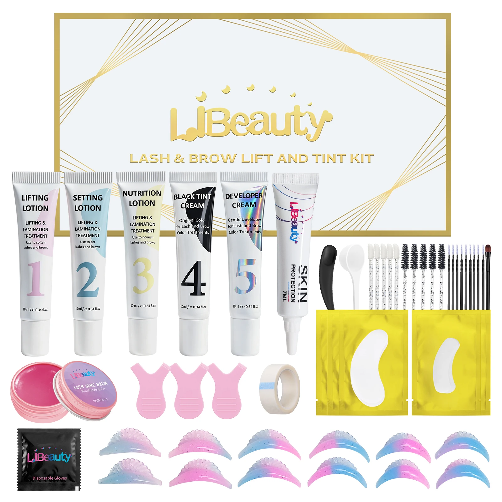 Libeauty Lash Lift and Tint Kit With Black Lash Tint Complete Lash Lift Kit For Natural Lash Curling Lifting And At Home Tinting