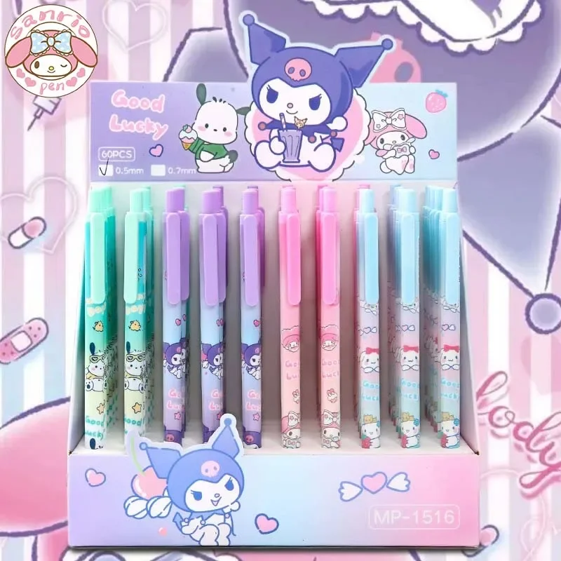 Sanrio Mechanical Pencil 12/60pcs Kuromi Melody Cartoon Pochacco Movable 0.5Black Pencils Primary School Student Stationery