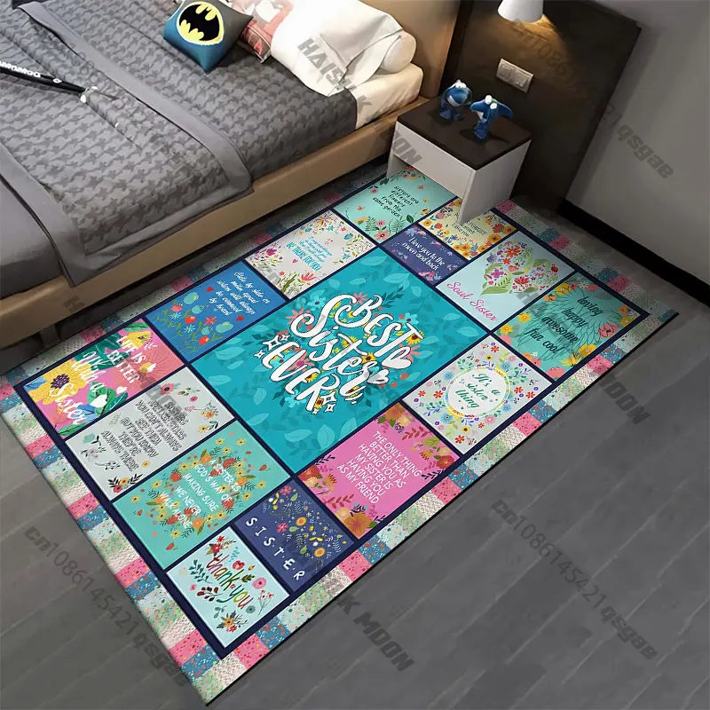 Celebrating sisterhood love and friendship carpet Yoga living room room decor children's crawling mat doormat area rug