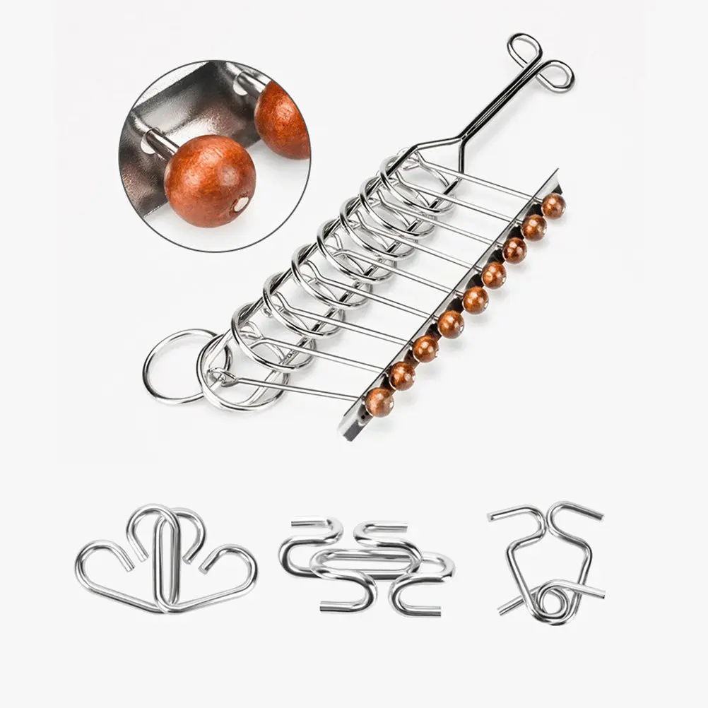 

Набор из 20 металлических головоломок «Девять колец»: развивающая игра-головоломка для тренировки интеллекта и креативного мышления