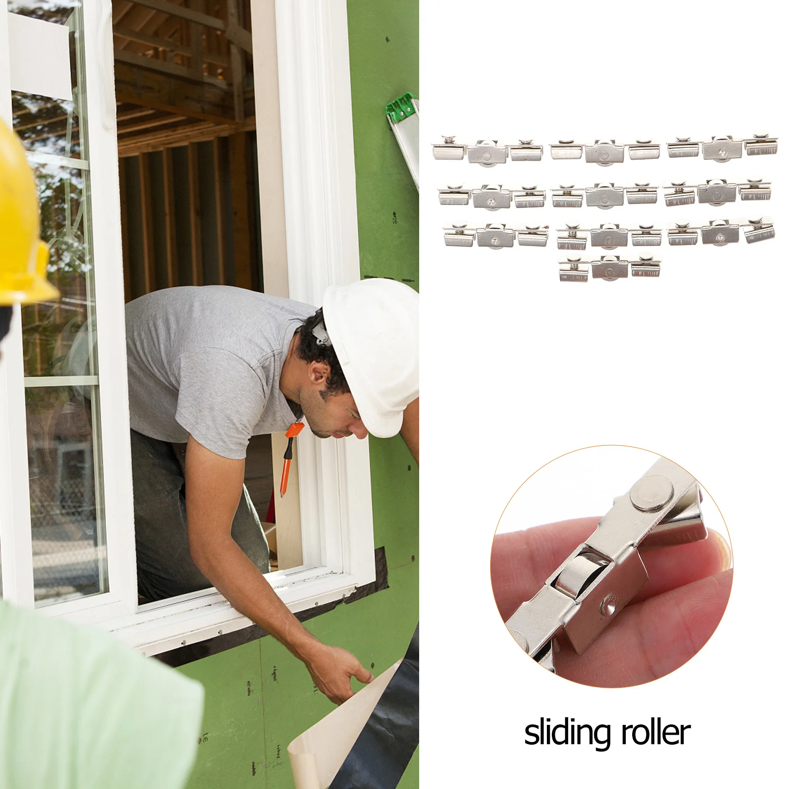 10 قطعة بكرة منزلقة من الفولاذ المقاوم للصدأ للأبواب الزجاجية حركة سلسة لا خدوش أو ضرر بكرة باب عجلة منزلقة #3